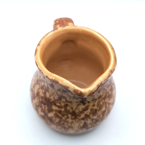 Vintage Pfaltzgraff Pottery Spongeware Gold / Brown Creamer 024 - Picture 6 of 10